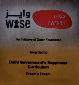 WISE award winner with Delhi's happiness curriculum